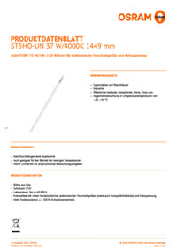 Datenblatt OSRAM LED Röhre SUBSTITUBE T5 37W 4.000K