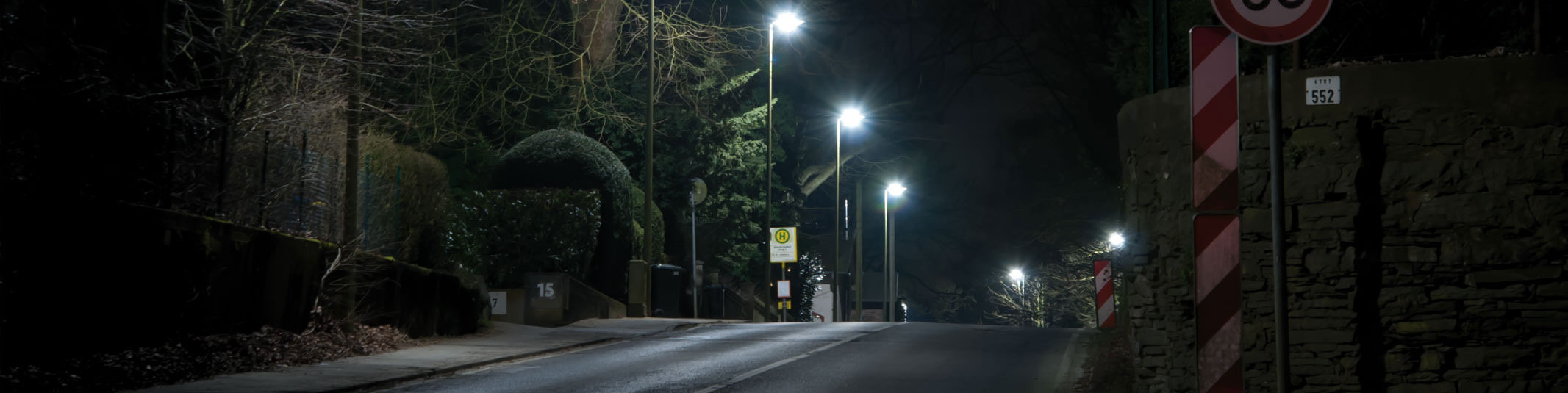 Bild einer Straßenbeleuchtung mit LED Retrofit Ilumina 180° in Erkrath